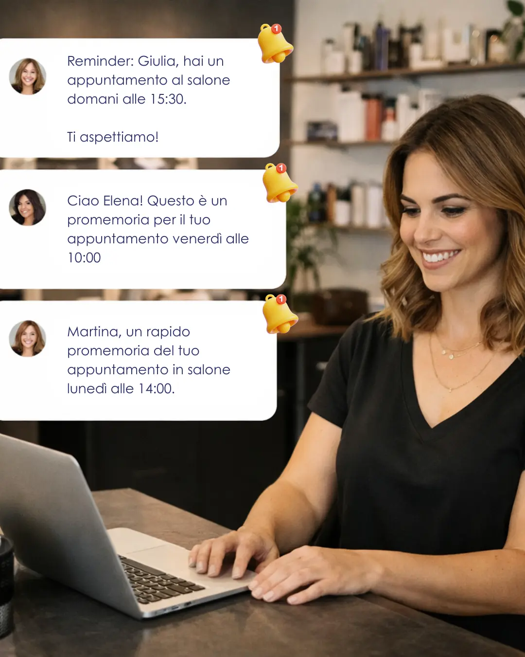 promemoria automatici per saloni di bellezza, centri etetici, spa, barber, parrucchieri